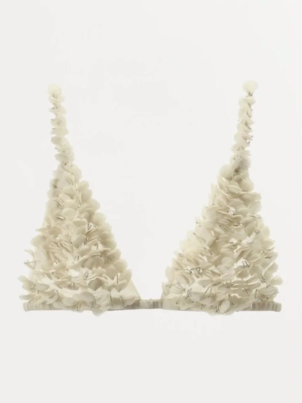 Zara Cream Ruffle Triangle Bralette - Picture 2 of 7
